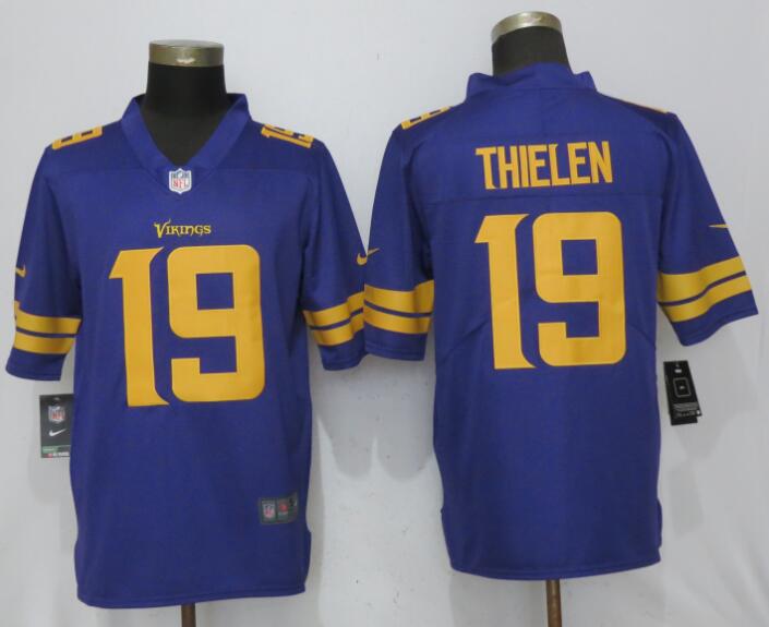 Men Minnesota Vikings 19 Thielen Navy Purple Color Rush Limited Nike NFL Jerseys